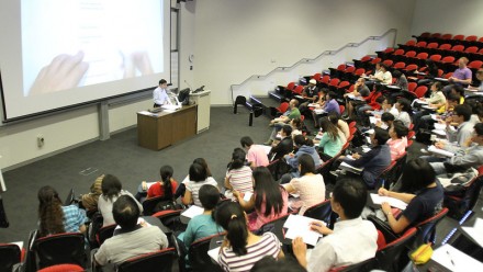 Students in attending seminar