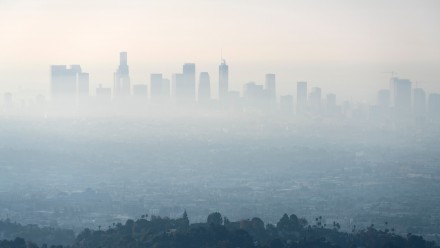 Bushfire smoke covering city