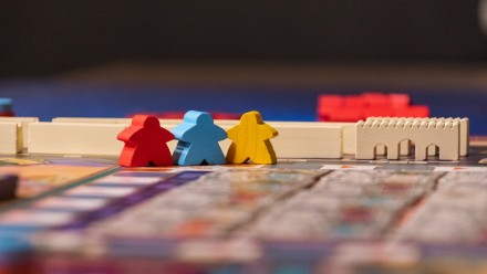 Close-up photo of board game pieces