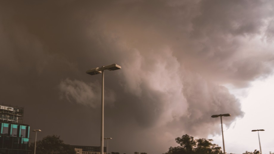 An intense storm rolls over the Australian National University