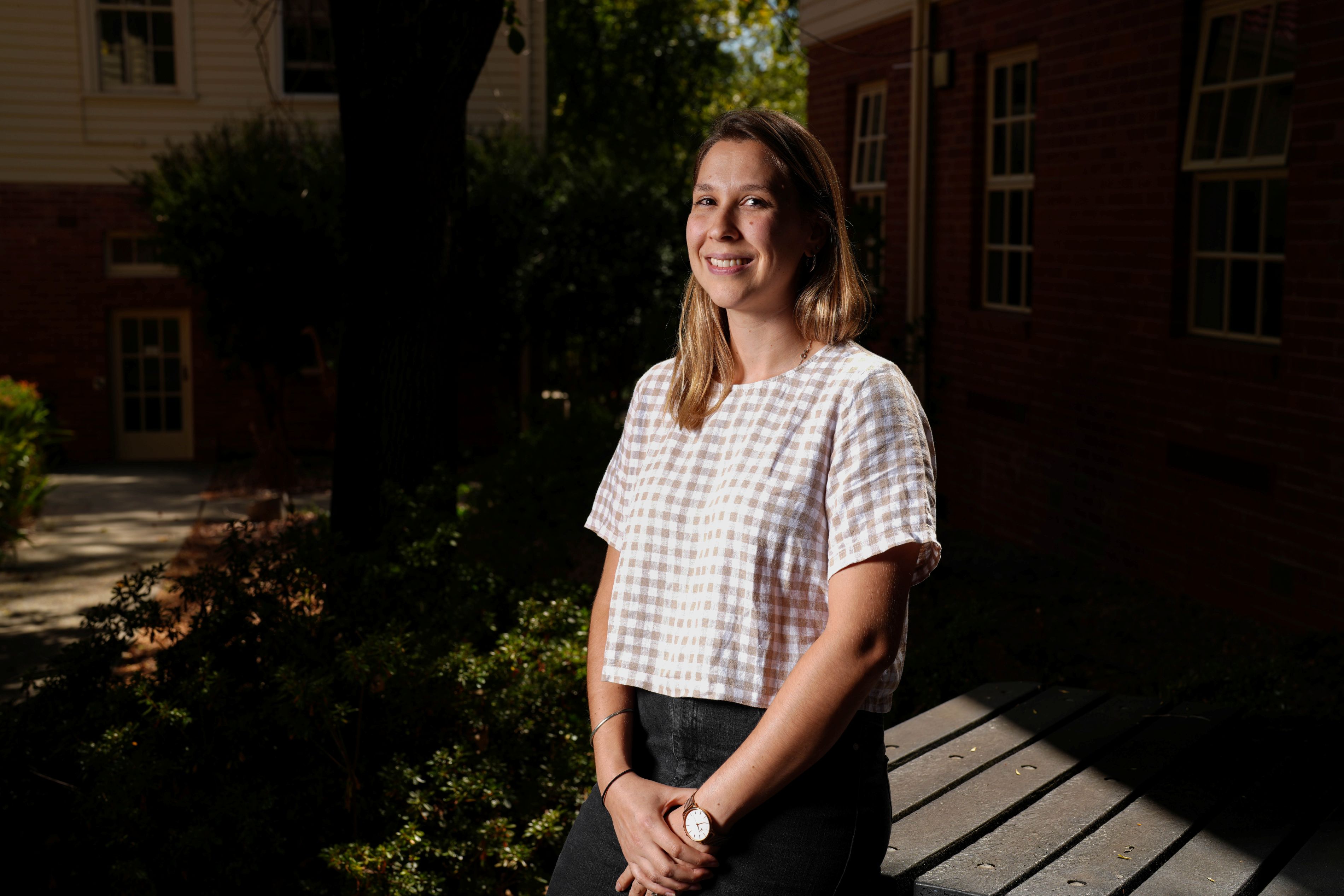 ANU PhD scholar Amelia Yazidjoglou is researching teen vaping behaviour. Photo Tracey Nearmy/ANU. Profile photo of PhD student Amelia Yazidjoglou