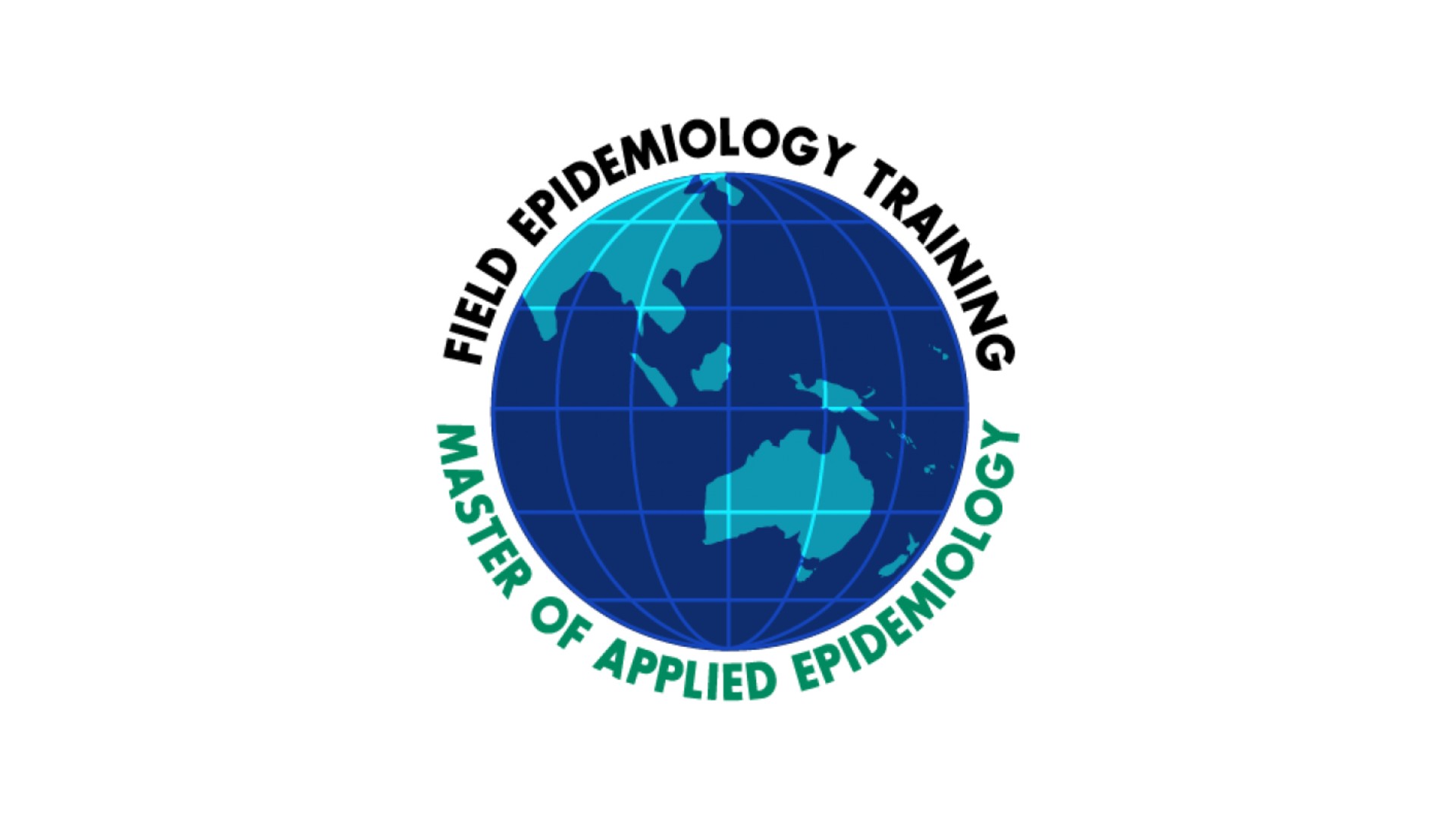Logo of the Field Epidemiology Training, Master of Applied Epidemiology, featuring a stylized globe with text around it.