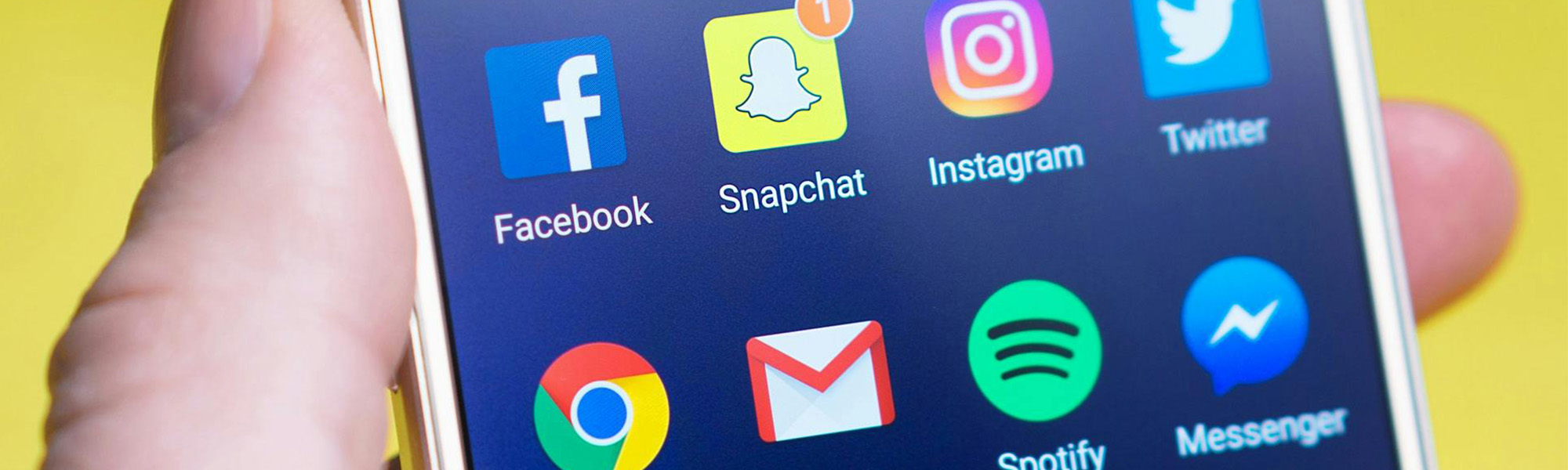 Photo:Pixabay Social media icons on a phone