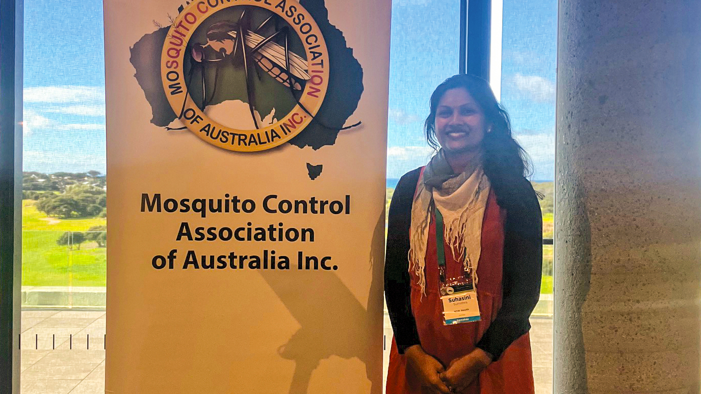 Image: supplied Suhasini Sumithra at 16th Mosquito Control Association of Australia (MCAA) and 14th Arbovirus Research in Australia (ARA) symposium