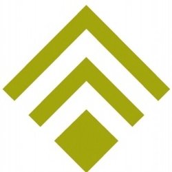 Logo consisting of three green chevrons pointing upward with a green square below, centered on a white background.