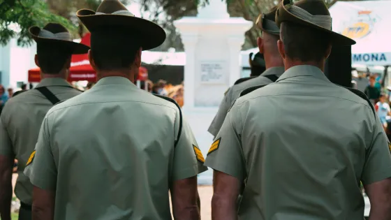 AdobeStock 308844917 Soldiers at ANZAC day service