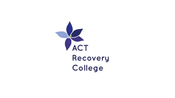 Logo featuring a stylized blue flower above the text "ACT Recovery College."