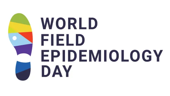 Logo for World Field Epidemiology Day featuring a stylized, multicolored lightbulb with the event name next to it.