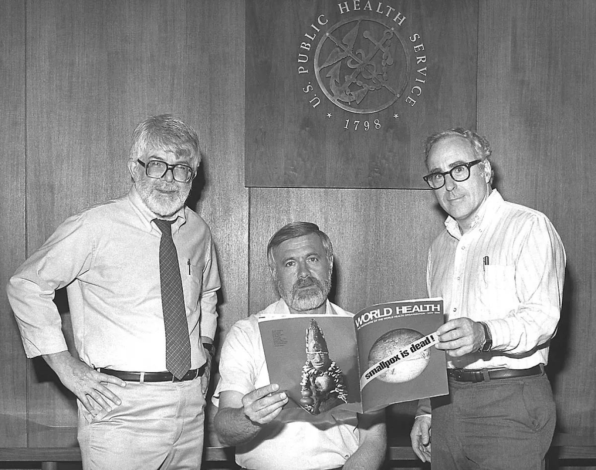 Directors of the Smallpox Eradication Program, Lane on right. Credit: CDC