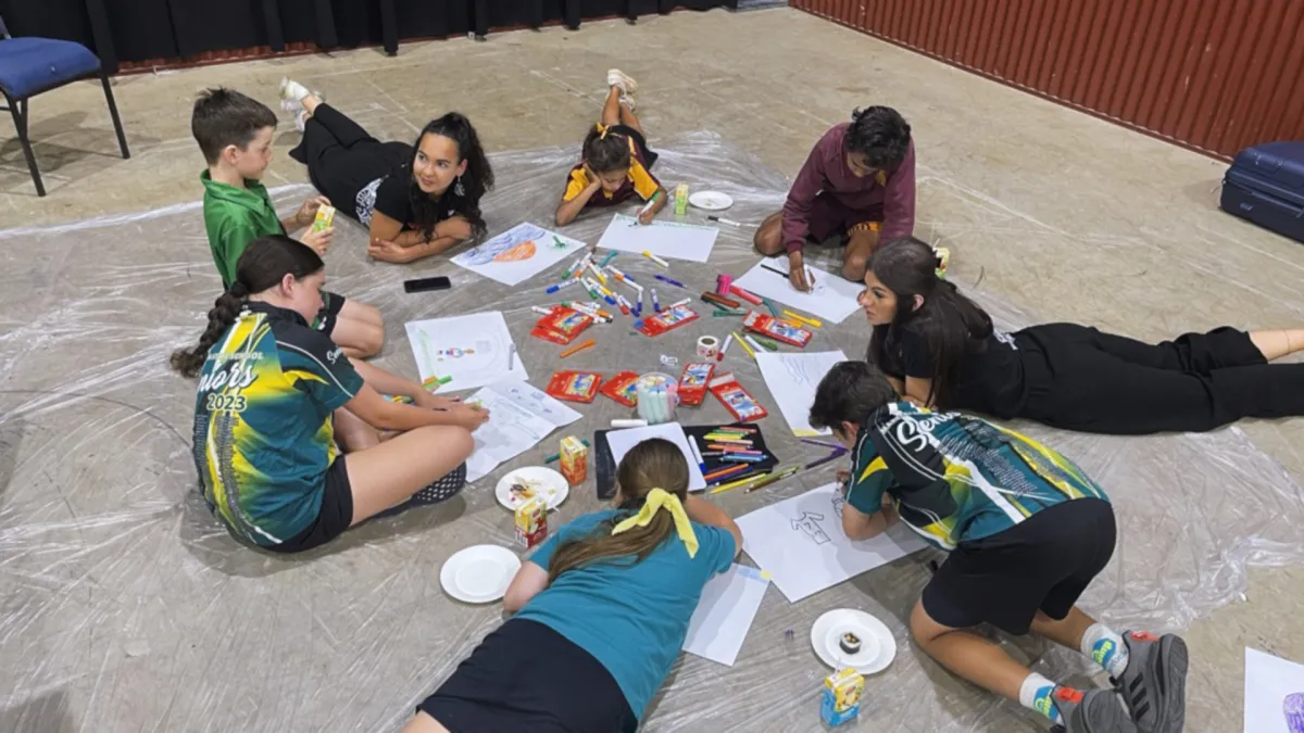 Indigenous children participating in a What Matters 2 Kids workshop. Image: Supplied