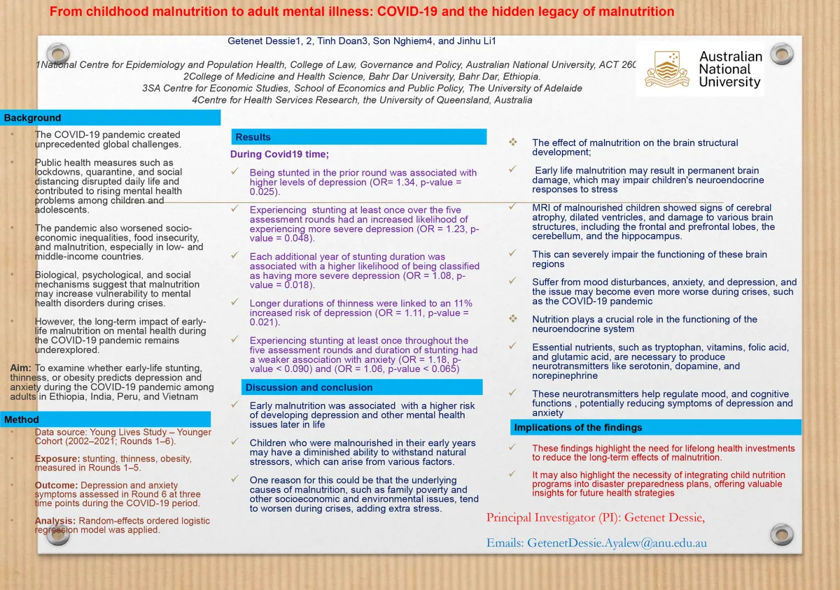 •	Getenet Dessie: From childhood malnutrition to adult mental illness: COVID-19 and the hidden legacy of malnutrition