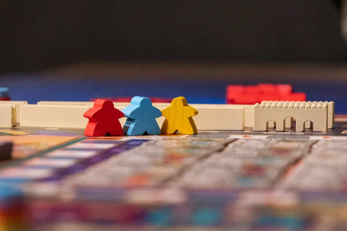 Close-up photo of board game pieces