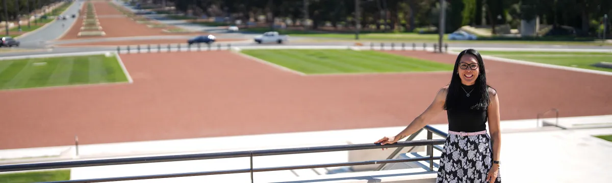 PhD student Col Maureen Montalban outside the Australian War Memorial. Photo: Tracey Nearmy