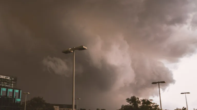 An intense storm rolls over the Australian National University
