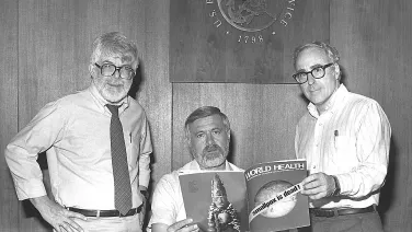 Directors of the Smallpox Eradication Program, Lane on right. Credit: CDC