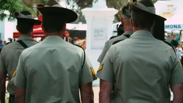 Soldiers at ANZAC day service