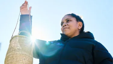 Nicole Chatfield at the Kulay Kalingka study launch in Condobolin, July 2023. Photo: Pew Pew Studio