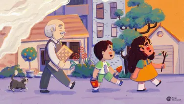 Illustration from Shirin and Amir and the Dragon Smoke. Illustration: Magie Khameneh