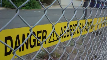 Danger asbestos sign